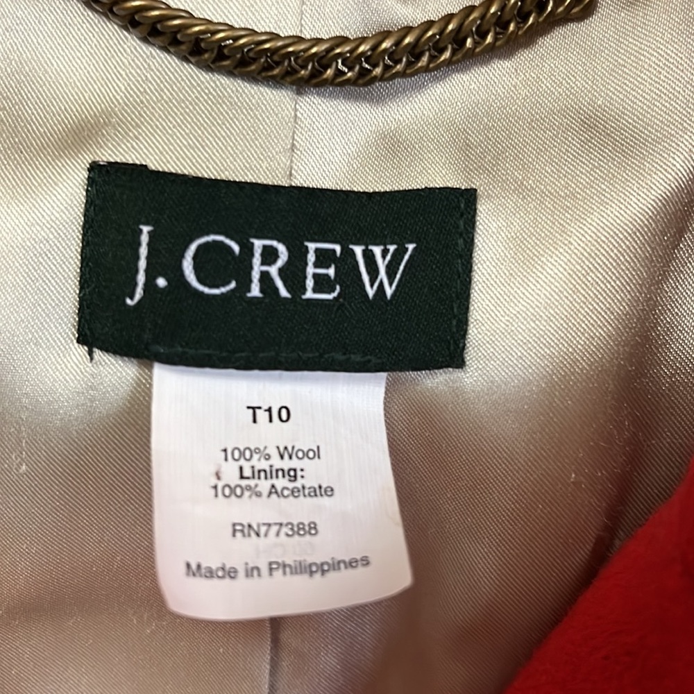 J. Crew red pea coat - Picture 2 of 10